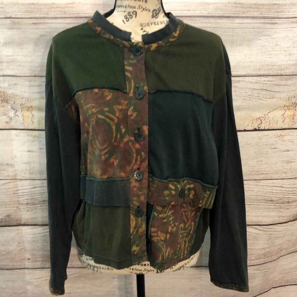 Ecuador Winter Sun Top Jacket 100% Cotton Patchwork Size Medium